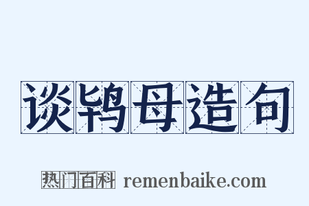 谈鸨母造句是什么意思的图片